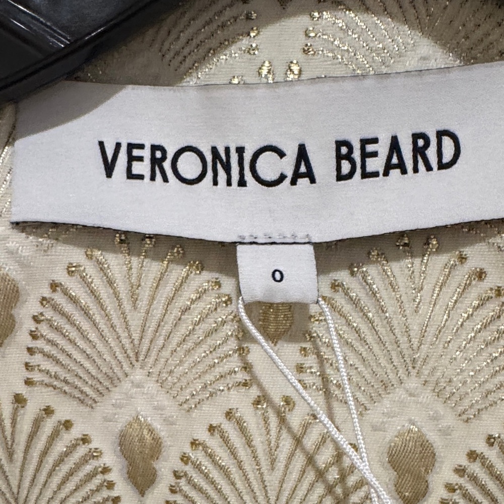 Veronica Beard Beige Patterned Button Vest NWT - image 3